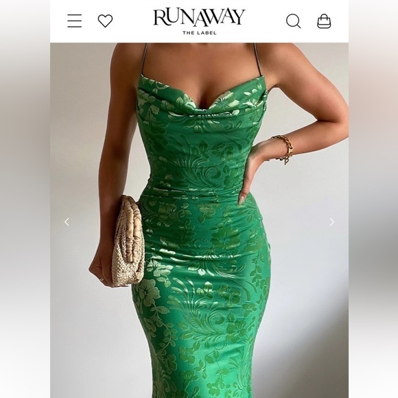 RUNAWAY Pretoria Maxi Dress Emerald Size Small- NWOT- Sold Out Online - Picture 9 of 10